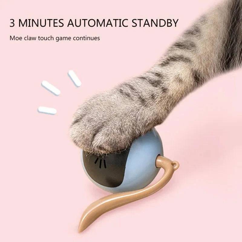 Yellow Interactive Smart Cat Toy Colorful LED Self Rotating Pet Ball Toys USB Rechargeable Kitten Automatic Ball Toys Cat Accessories - TrendyPet's Zone