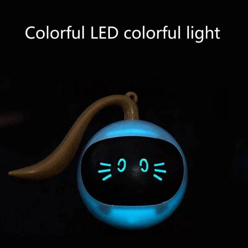 Yellow Interactive Smart Cat Toy Colorful LED Self Rotating Pet Ball Toys USB Rechargeable Kitten Automatic Ball Toys Cat Accessories - TrendyPet's Zone