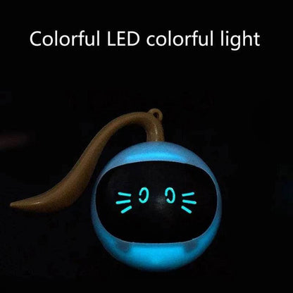 Yellow Interactive Smart Cat Toy Colorful LED Self Rotating Pet Ball Toys USB Rechargeable Kitten Automatic Ball Toys Cat Accessories - TrendyPet's Zone