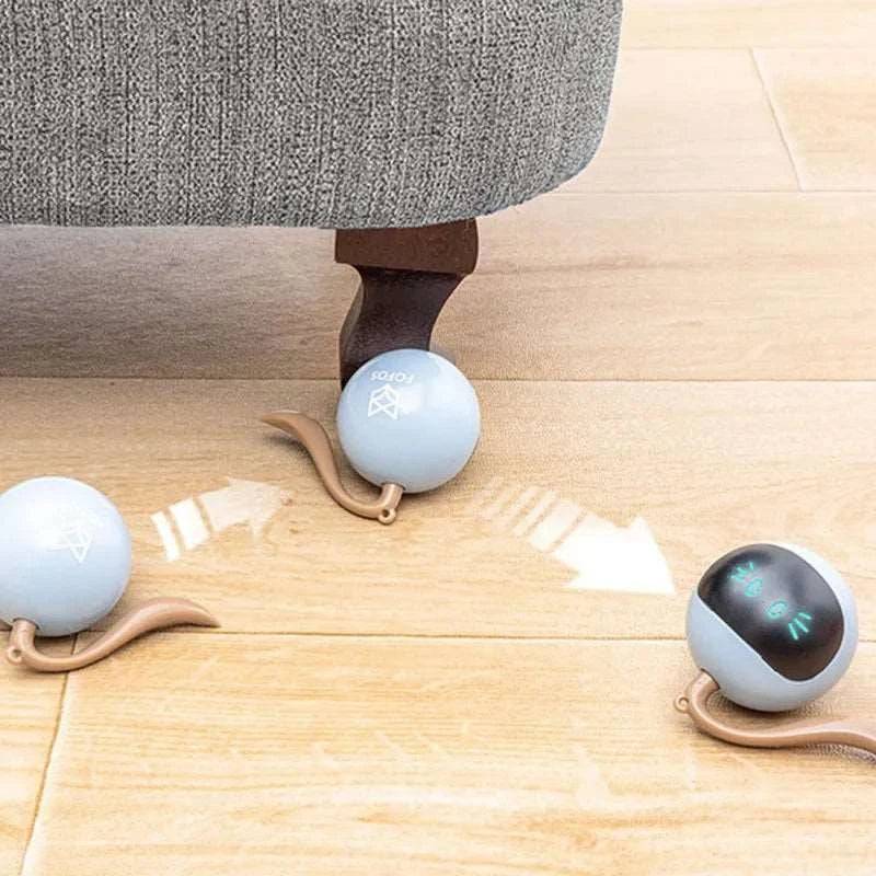 Yellow Interactive Smart Cat Toy Colorful LED Self Rotating Pet Ball Toys USB Rechargeable Kitten Automatic Ball Toys Cat Accessories - TrendyPet's Zone