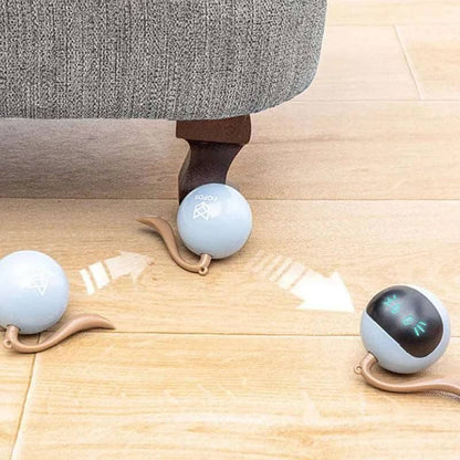 Yellow Interactive Smart Cat Toy Colorful LED Self Rotating Pet Ball Toys USB Rechargeable Kitten Automatic Ball Toys Cat Accessories - TrendyPet's Zone
