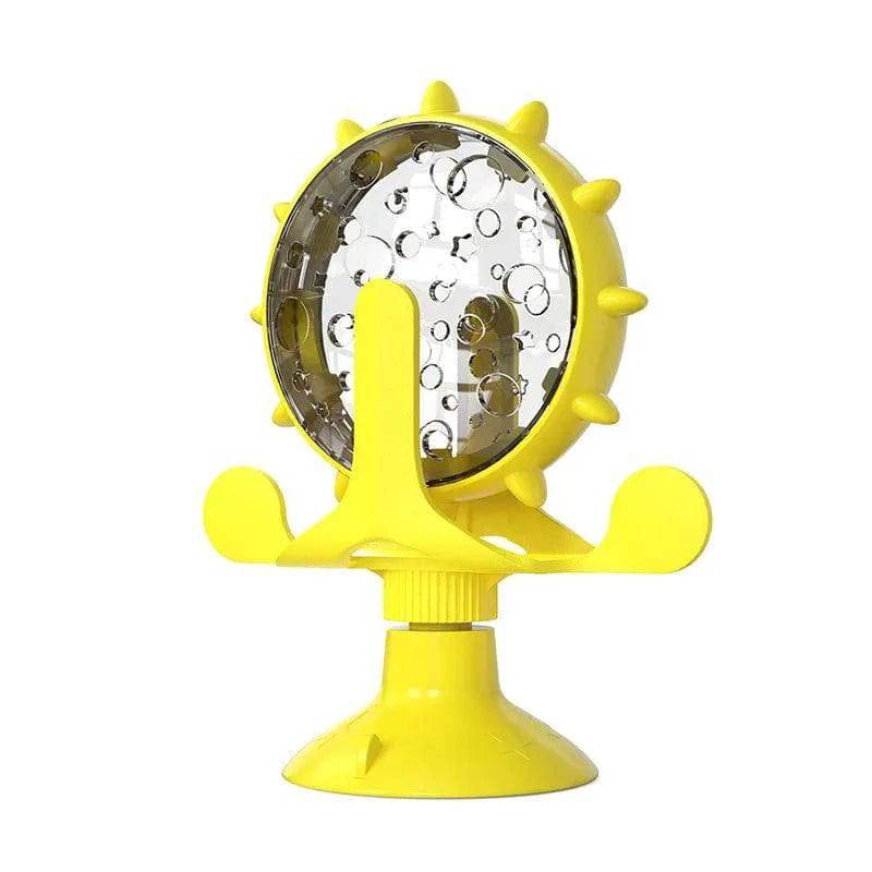 Yellow Interactive Treat Leaking Toy For Cat Dog Feeder Dispenser Puppy Rotating Wheel Improve IQ Kitten Accessories - TrendyPet's Zone