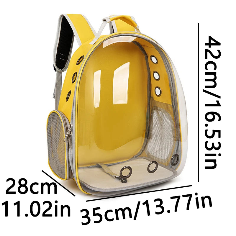 Yellow Pet Carrier Backpack Transparent Capsule Bubble Backpack  TrendyPet's Zone