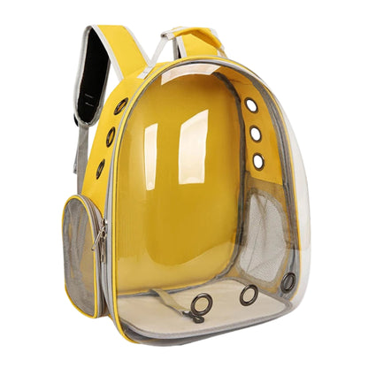 Yellow Pet Carrier Backpack Transparent Capsule Bubble Backpack  TrendyPet's Zone