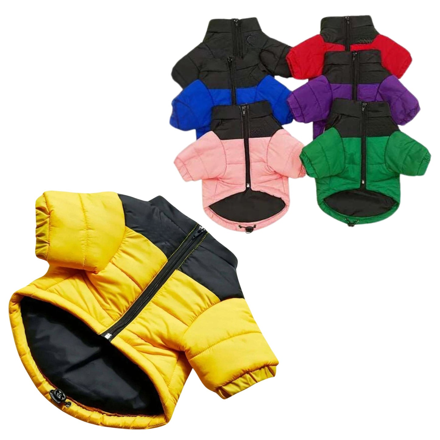 Yellow Warm Stylish Dog Windproof Snow Cold Weather Coats Jackets for Puppies Small Medium Large Dogs - TrendyPet's Zone