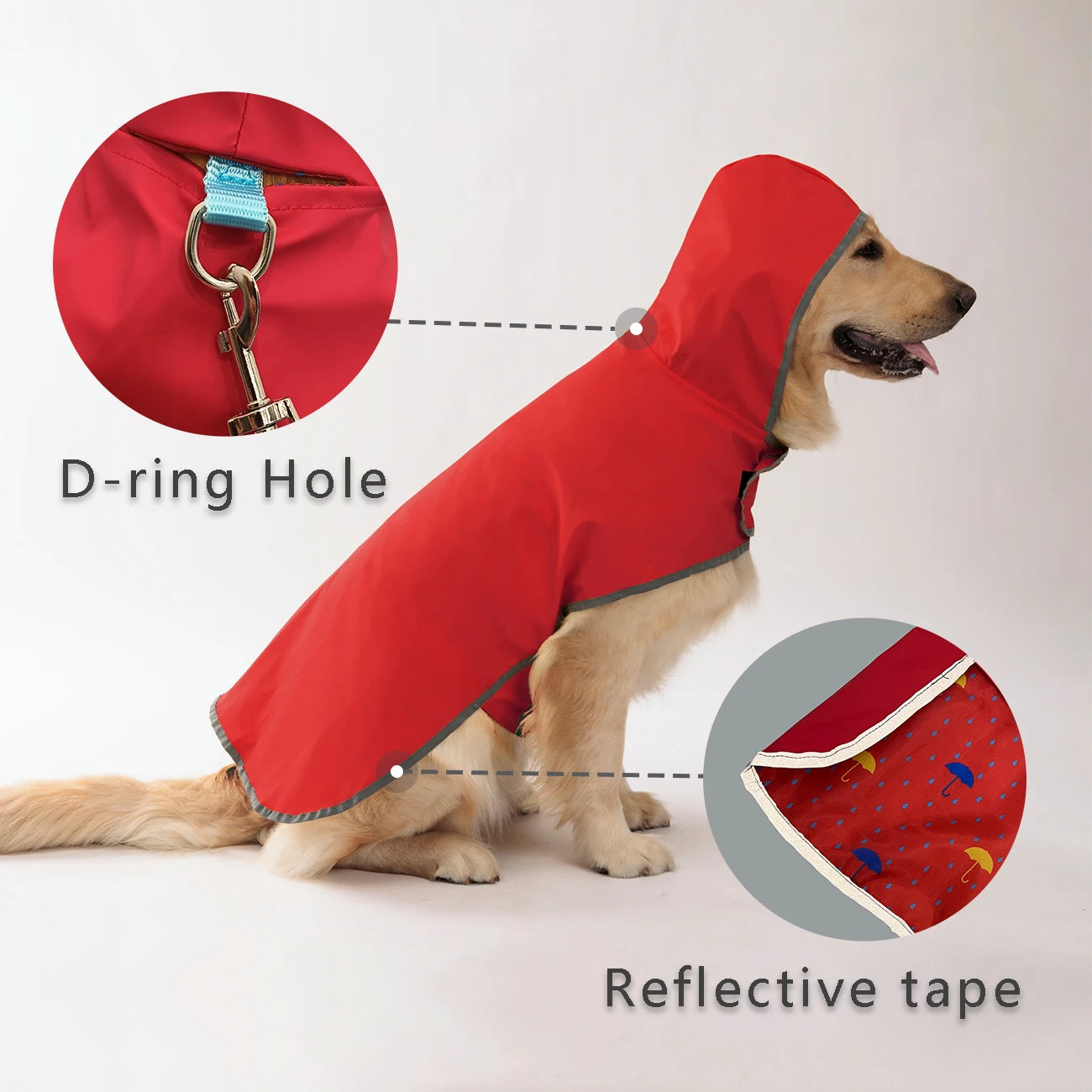 Blue waterproof dog raincoat by TrendyPet's Zone with quick-adjust dual-sided design for all weather conditions.