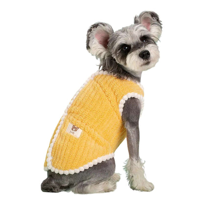 Yellow Winter Warm Apparel Soft Dog Cat Sweater Vest Coat TrendyPet's Zone