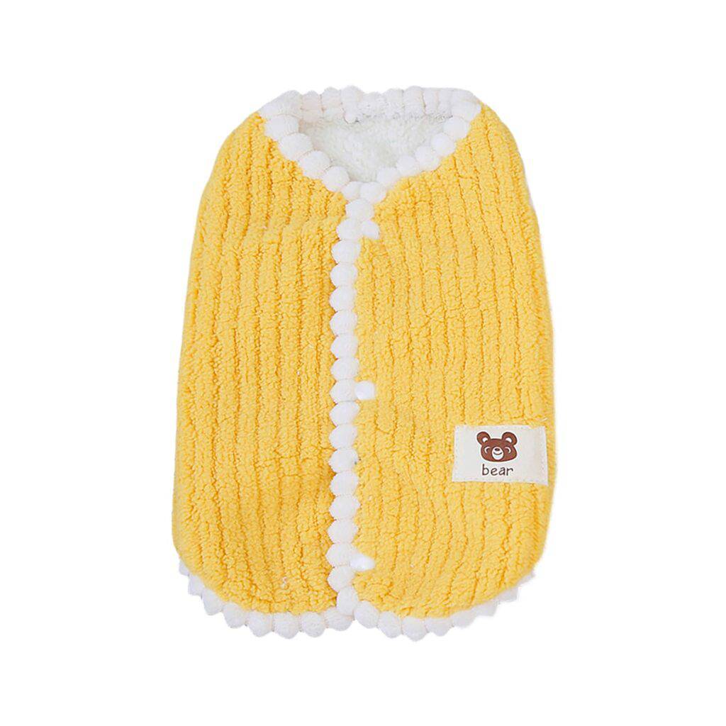 Yellow Winter Warm Apparel Soft Dog Cat Sweater Vest Coat - TrendyPet's Zone