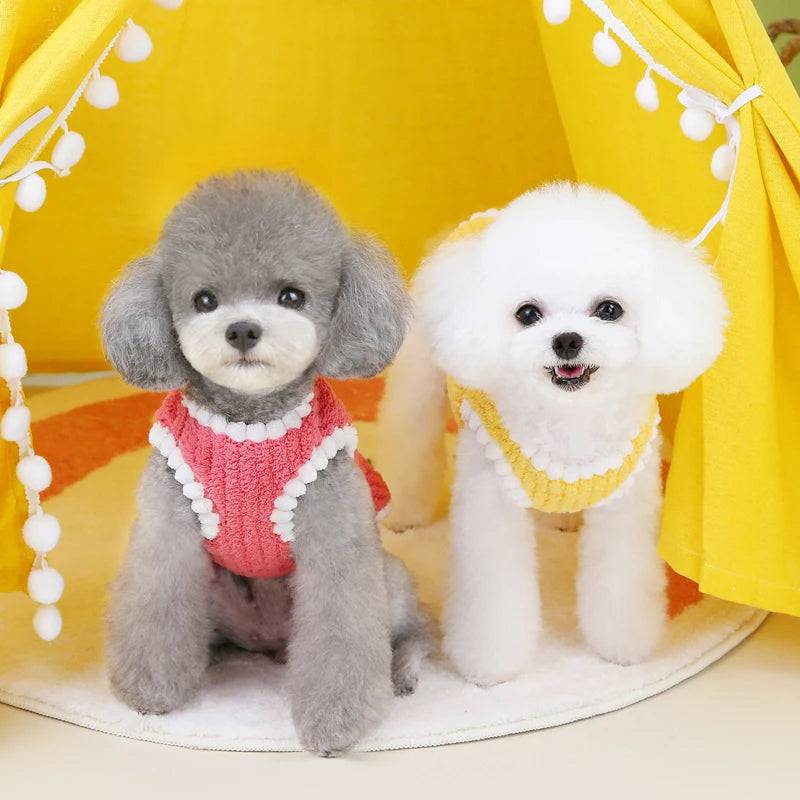 Yellow Winter Warm Apparel Soft Dog Cat Sweater Vest Coat - TrendyPet's Zone