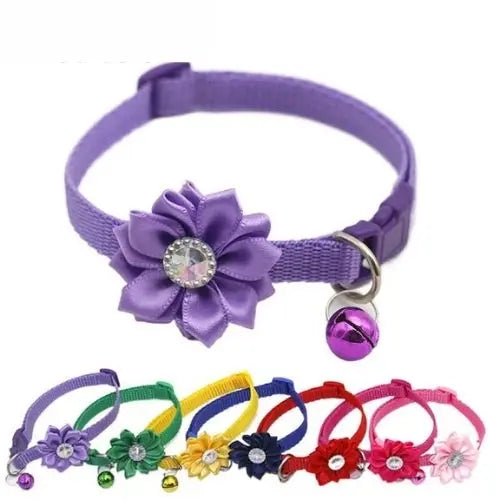 10Pcs Flower Collars For Cat Bell Adjustable Necklace With Bell Colorful for Cat Collar TRENDYPET'S ZONE