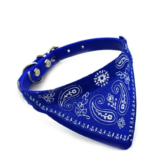 Adjustable cat and dog bandana collar PU pet neck scarf with printed triangle scarf TRENDYPET'S ZONE