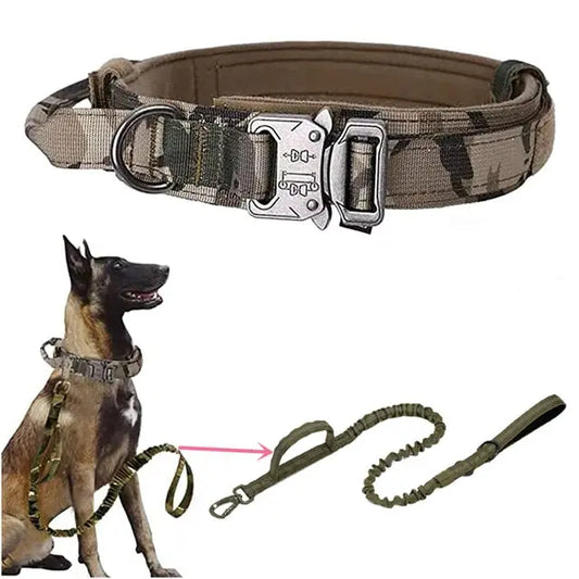 Camouflage Durable Tactical Dog Collar Leash Set Military Pet Collars Heavy Duty For Dogs Training Accessories TRENDYPET'S ZONE