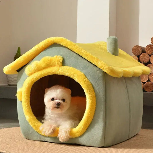 Foldable Dog House Kennel Bed Mat For Small Medium Dogs Cats Winter Warm Cat bed Nest Pet Products Basket Pets Puppy Cave Sofa TRENDYPET'S ZONE