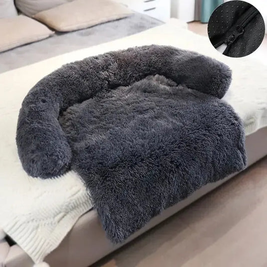 Dark Gray-Washable Removable Plush Pet Dog Bed Sofa for Large Dogs House Mat Kennel Winter Warm Cat Bed Pad Washable Dog Cushion Blanket Sofa Cover TRENDYPET'S ZONE