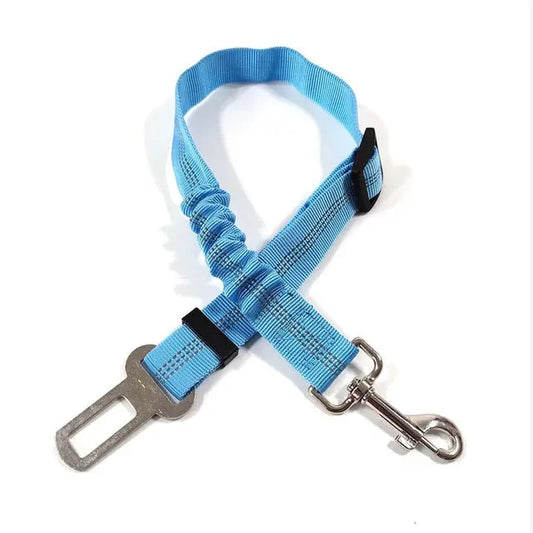 Light Blue Elastic Pet Supplies Car Seat Belt Dog Seat Belt Dog Leash Vehicle Belt Adjustable Cushioning Elastic Reflective Safety Rope for Dog Cat TRENDYPET'S ZONE