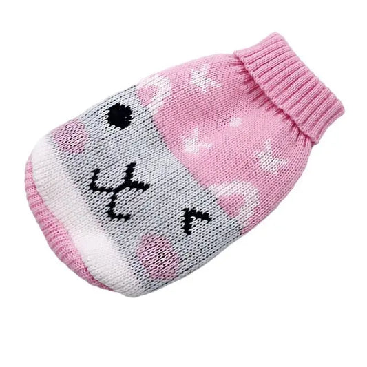 Light Pink Emoji Cat Kitten Sweater Winter Warm Clothes For Small Medium Dogs Chihuahua Dachshund Coat French Bulldog Yorkie Poodle Pet Outfit TRENDYPET'S ZONE