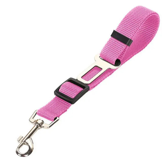 Pink Base Model Pet Supplies Car Seat Belt Dog Seat Belt Dog Leash Vehicle Belt Adjustable Cushioning Elastic Reflective Safety Rope for Dog Cat TRENDYPET'S ZONE