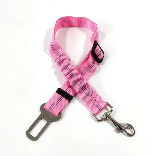 Pink Elastic Pet Supplies Car Seat Belt Dog Seat Belt Dog Leash Vehicle Belt Adjustable Cushioning Elastic Reflective Safety Rope for Dog Cat TRENDYPET'S ZONE