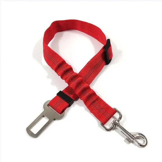 Red Elastic Pet Supplies Car Seat Belt Dog Seat Belt Dog Leash Vehicle Belt Adjustable Cushioning Elastic Reflective Safety Rope for Dog Cat TRENDYPET'S ZONE