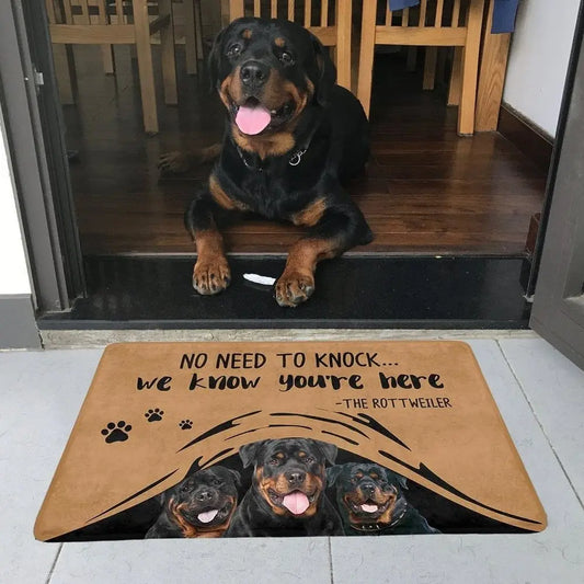 Rottweiler Doormat Pet Dog Rottweiler 3D Printed My Dog Doormat Non Slip Door Floor Mat Decor Porch Doormat TRENDYPET'S ZONE