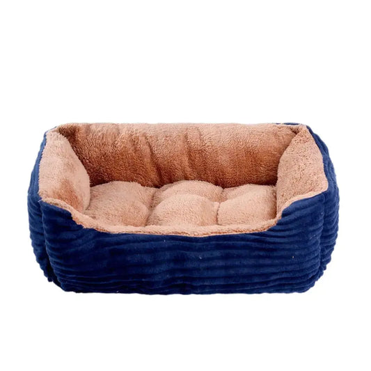Royal Blue Pet Cat Dog Bed Cushion Square Soft Plush Kennel Dog Bed for Small Medium Dogs Cat Puppy Accessories Pet Sleep House Waterproof TRENDYPET'S ZONE